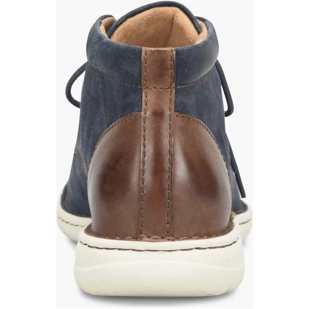 new BORN Theo Chukka sport flexible Boots shoes Men full grain leather navy 10.5